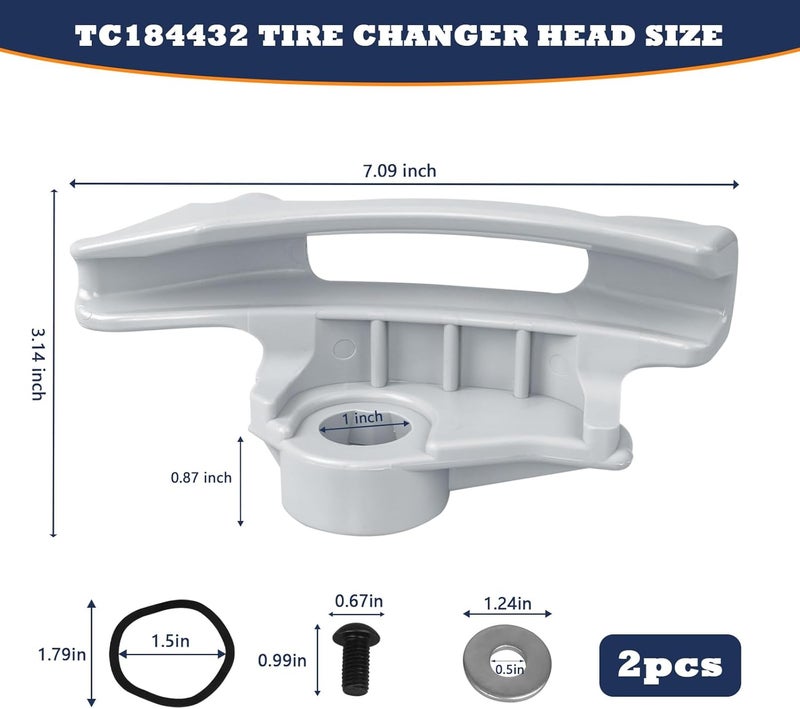 IWIWE Replacement for Coats Tire Machine Duck Head/Duck Bill – Part# 8184432/TC184432, Low Profile Nylon Mount/Demount Kit (Grey 2Pack) - Image 2